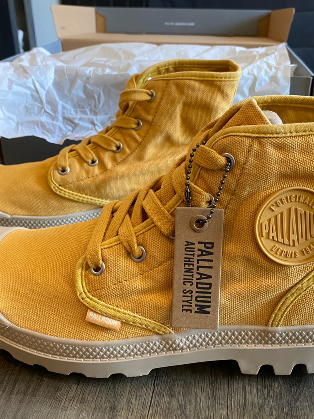 Palladium Pampa Hi Women's Boots - Honey Gold - Picture 3 of 5
